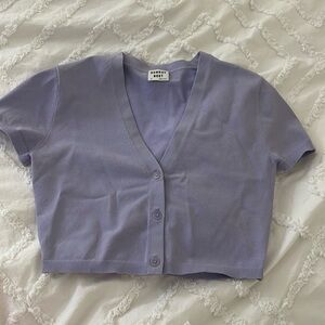 aritzia sunday best cropped button up